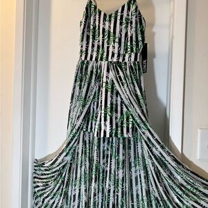 XOXO Green  and White Dress with  Leaf Pattern New with tag.   Size S